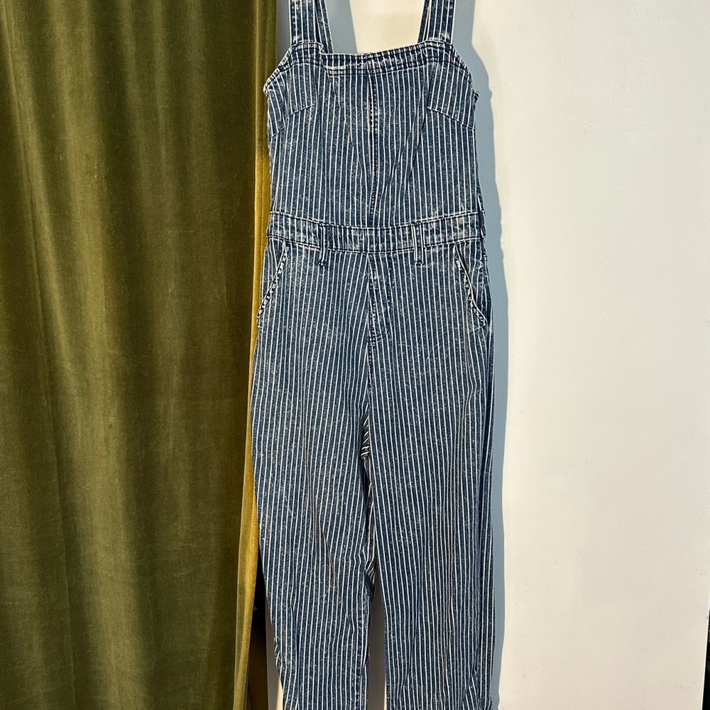 Striped Denim Jumpsuit